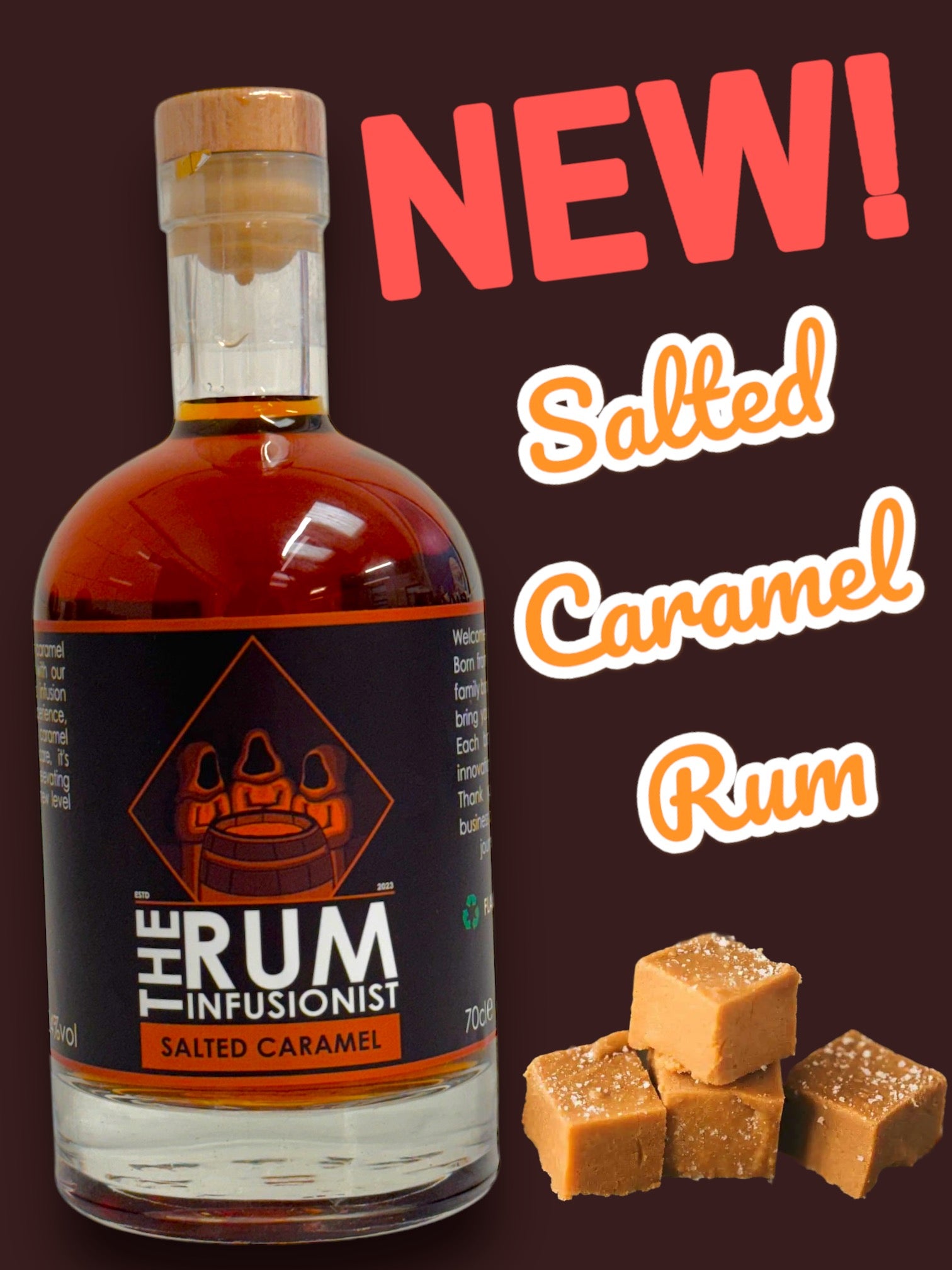 🍬Salted Caramel Flavoured Rum - 70cl - 24% ABV