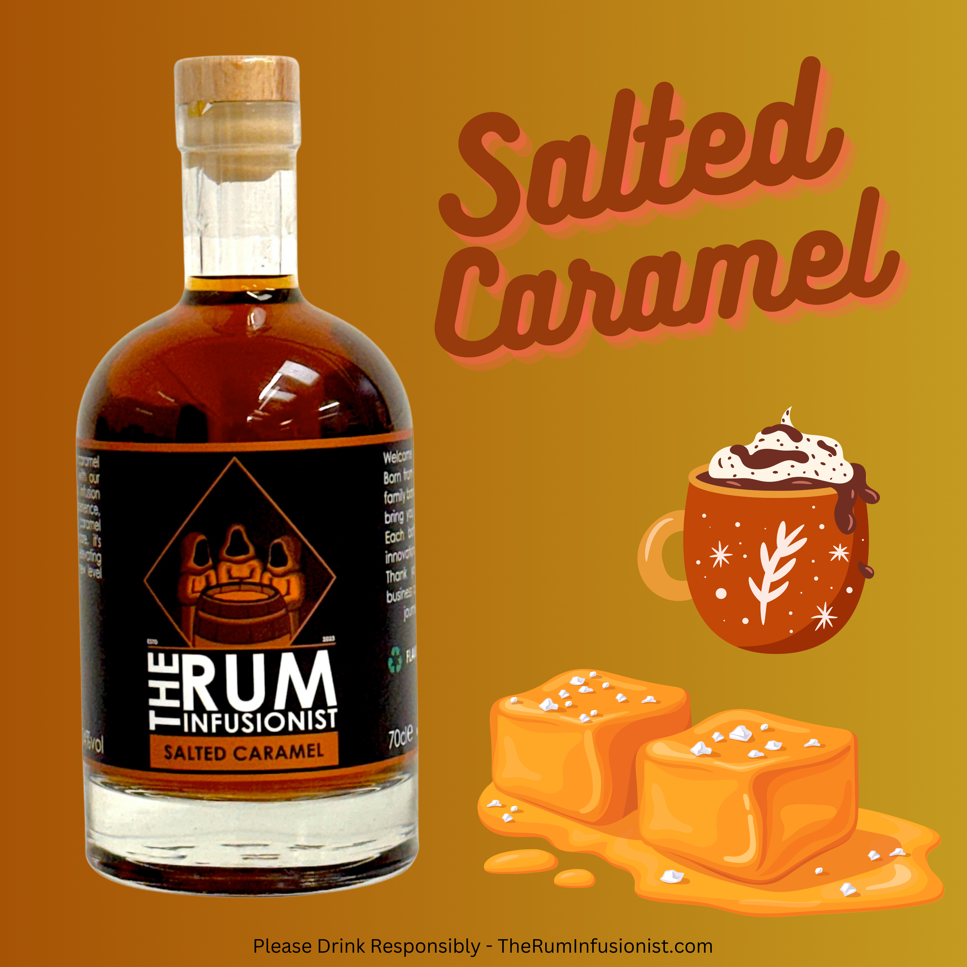 🍬Salted Caramel Flavoured Rum - 70cl - 24% ABV